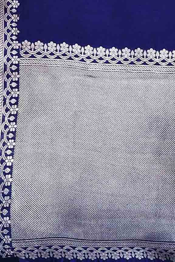 Pure handloom katan silk banarasi saree with real silver zari kadwa weaving-Electric blue
