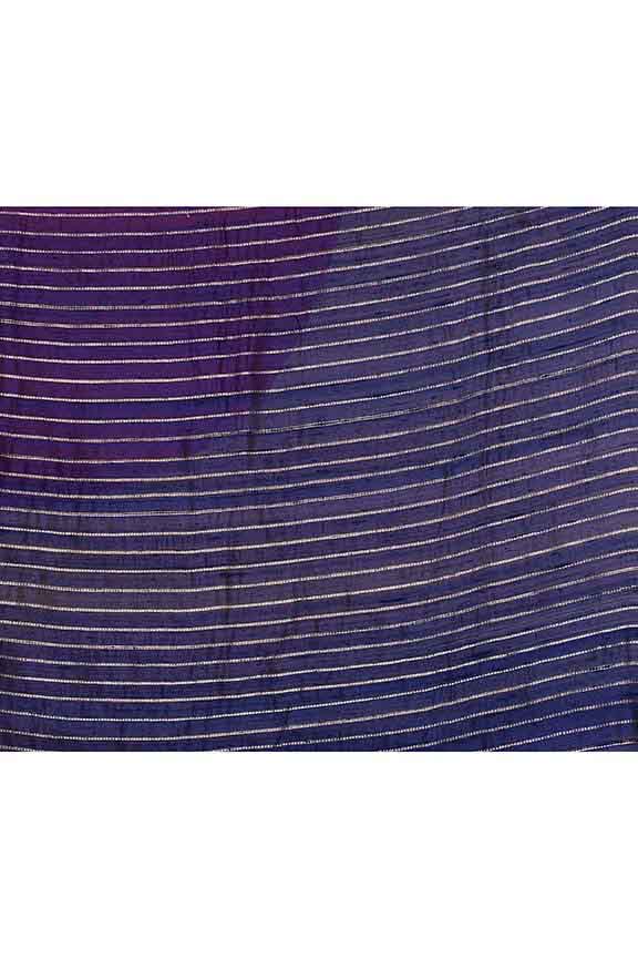 Pure handloom munga silk saree with banarasi floral pattern kadwa weaving in silver & gold zari with satin border-Violet