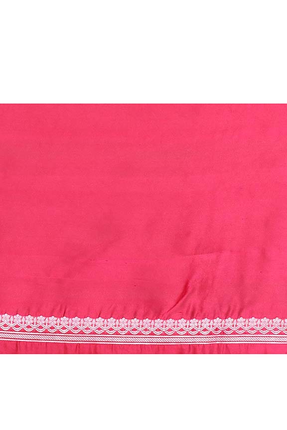 Pure handloom katan silk banarasi saree with real silver zari kadwa weaving-dark pink