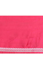 Pure handloom katan silk banarasi saree with real silver zari kadwa weaving-dark pink