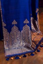 Pure Munga Silk Saree with Tree & Leaf Motifs – Royal Blue