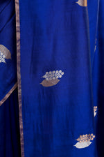 Pure Munga Silk Saree with Tree & Leaf Motifs – Royal Blue