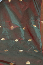 Green & Red Dual-Colour Mulberry Silk Saree