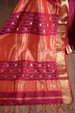 Maroon Mulberry Silk Saree