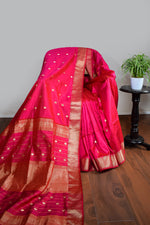 Rani Pink Mulberry Silk Saree