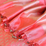 Pink Handwoven Banarasi Munga Muslin Suit Set with Zari Butis & Ornate Border