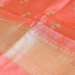 Pink Handwoven Banarasi Munga Muslin Suit Set with Zari Butis & Ornate Border
