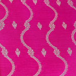 Fuchsia Pink Handwoven Banarasi Munga Muslin Suit Set with Zari Butis & Ornate Border