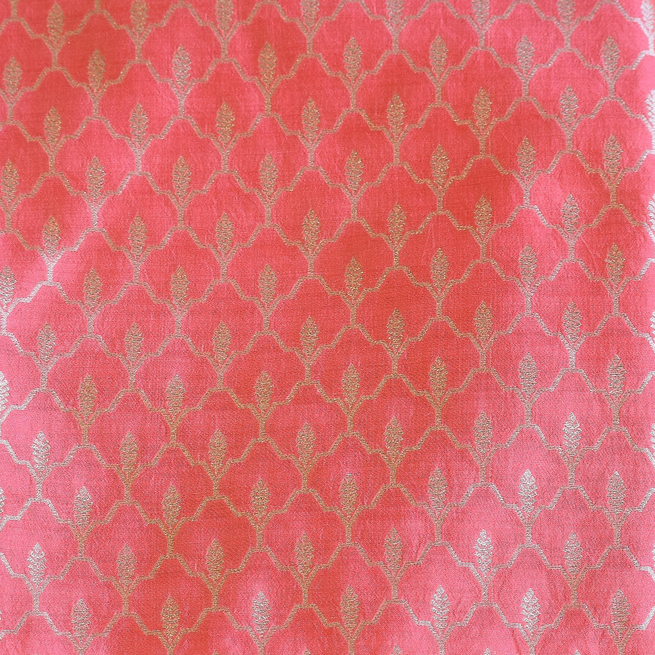 Pink Handwoven Banarasi Munga Muslin Suit Set with Zari Butis & Ornate Border