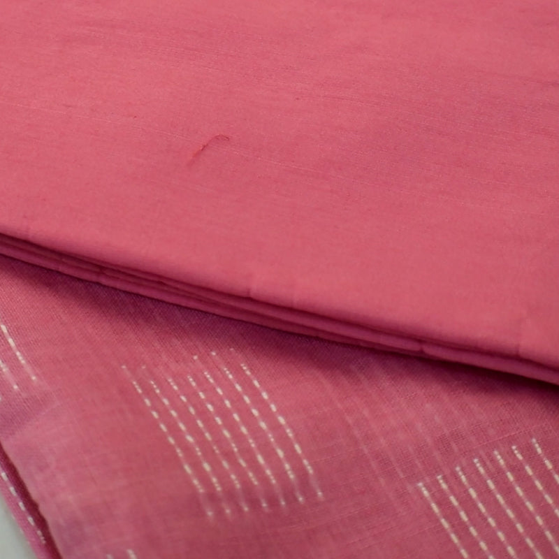 Pure linen unstitched kurta & bottom fabric- Pink